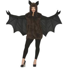 Fato de morcego peludo para mulher