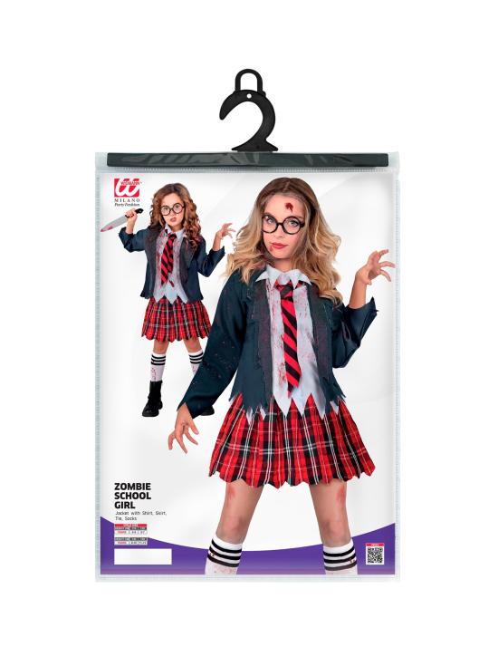 Fantasia de zumbi escolar para crianças