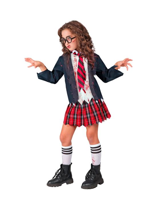Fantasia de zumbi escolar para crianças
