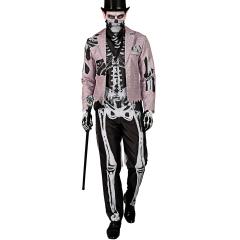 Esqueleto noivo em fraque osso homem morto-vivo traje traje de halloween