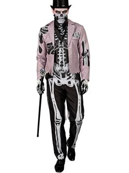 Esqueleto noivo em fraque osso homem morto-vivo traje traje de halloween