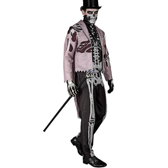 Esqueleto noivo em fraque osso homem morto-vivo traje traje de halloween