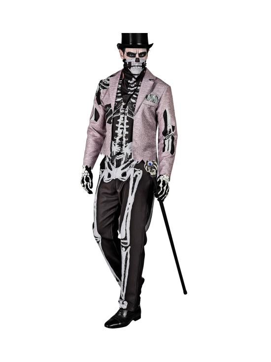Esqueleto noivo em fraque osso homem morto-vivo traje traje de halloween