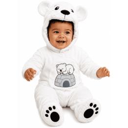 Fantasia de Urso Polar Bebê com Capuz e Protetor de Pés