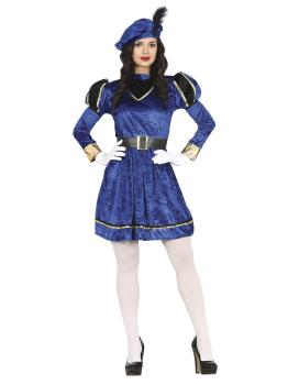 Fato de página de Natal azul para mulher