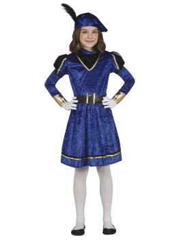 Fantasia de menina página de natal azul