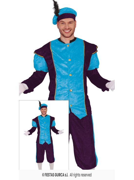 Fato de página real azul adulto