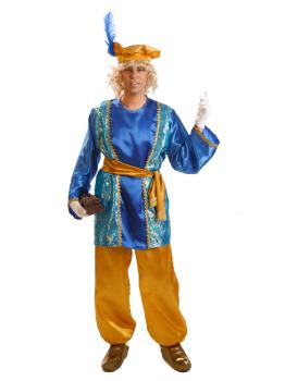 Fato de página real Melchior Azul para adulto