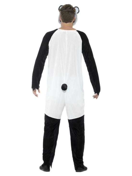 Fato de panda zumbi, luxo, adulto