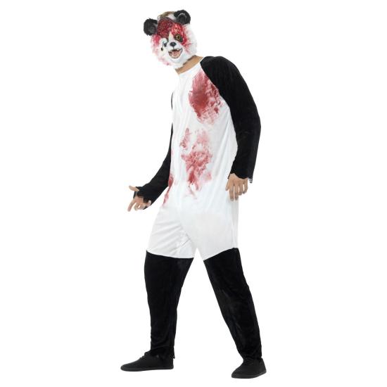 Fato de panda zumbi, luxo, adulto