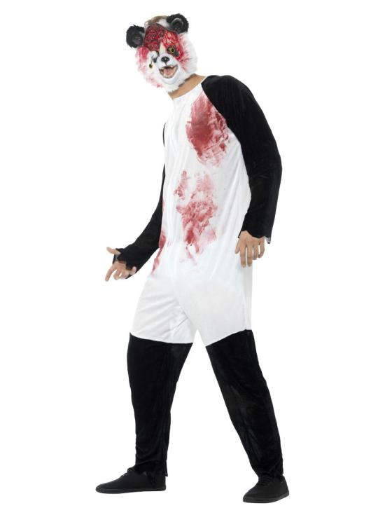 Fato de panda zumbi, luxo, adulto