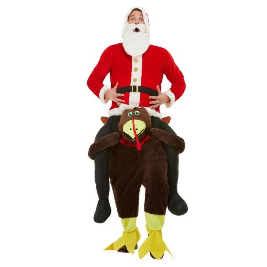 Fantasia de peru adulto em cavalo