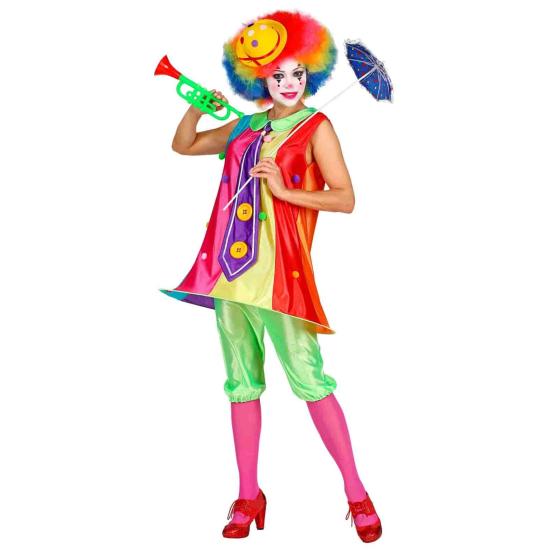 Fantasia de palhaço alegre tamanho adulto