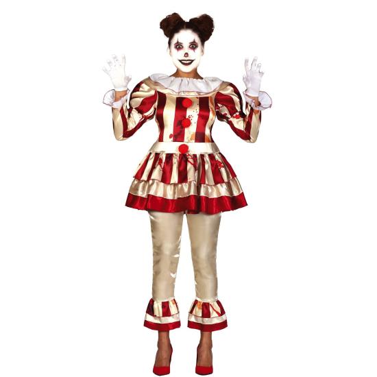Fato clássico de palhaço assassino para mulher
