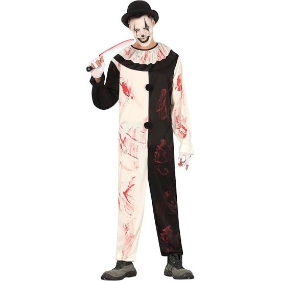 Fantasia de Palhaço Impiedoso Terrificador Masculino – Gola Sangrenta e Macacão