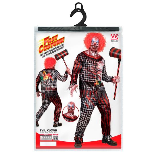 Fantasia de palhaço malvado Fast Costume para adultos
