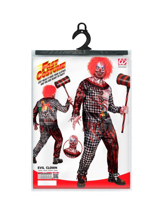 Fantasia de palhaço malvado Fast Costume para adultos