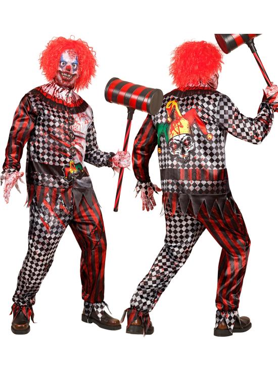 Fantasia de palhaço malvado Fast Costume para adultos