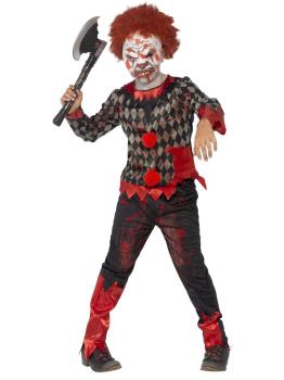 Fantasia de palhaço zumbi com máscara