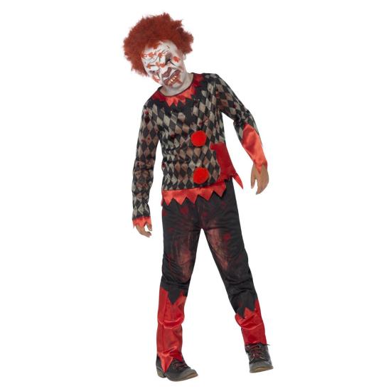 Fantasia de palhaço zumbi com máscara