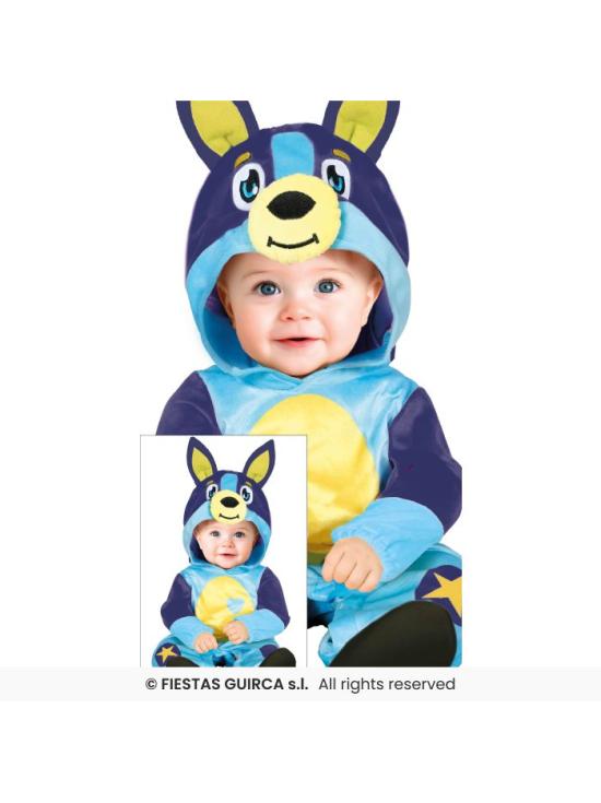 Fantasia de cachorro azul para bebê