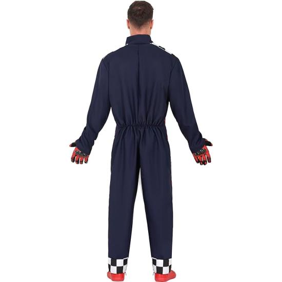 Fantasia de piloto de corrida masculino – Macacão de corrida para festas, carnaval e Halloween