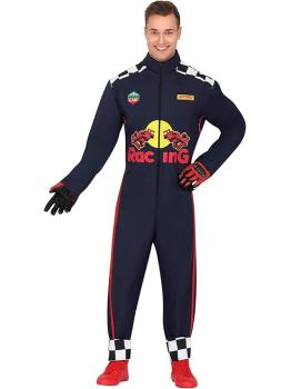 Fantasia de piloto de corrida masculino – Macacão de corrida para festas, carnaval e Halloween