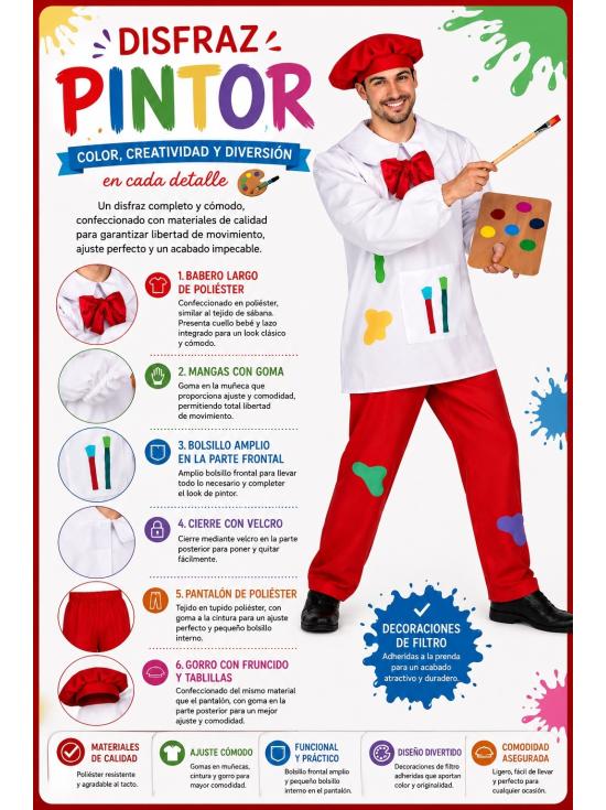Disfarce de Pintor para Homem