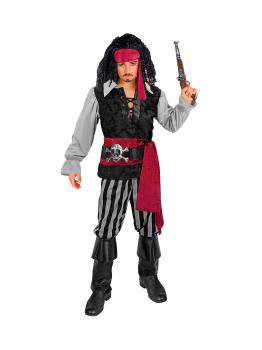 🎭 Fantasia clássica de pirata masculina – 7 peças