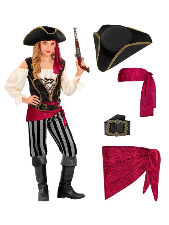 Fantasia de Pirata Feminina Deluxe – Estilo Corsário Clássico