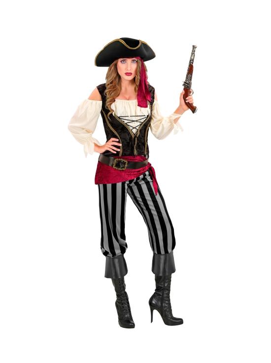 Fantasia de Pirata Feminina Deluxe – Estilo Corsário Elegante