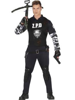 Disfraz de Policía Cazador de Zombies para hombre