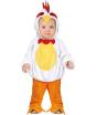 Fantasia de Frango para Bebê - Macacão com Capuz de Frango para Bebê Amarelo e Branco **