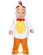 Fantasia de Frango para Bebê - Macacão com Capuz de Frango para Bebê Amarelo e Branco **