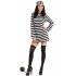 Fantasia de Prisioneira Feminina Adulta – Vestido Listrado Preto e Branco com Chapéu
