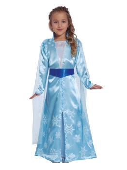 Fato de princesa de gelo azul congelado para menina