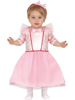 Fato de princesa rosa para bebé
