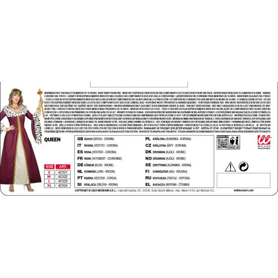 Fantasia de Rainha para Mulher - Vestido Longo com Coroa Fantasia de Rainha para Mulher - Vestido Longo com Coroa