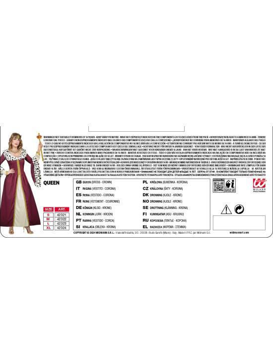 Fantasia de Rainha para Mulher - Vestido Longo com Coroa