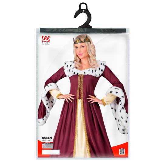 Fantasia de Rainha para Mulher - Vestido Longo com Coroa Fantasia de Rainha para Mulher - Vestido Longo com Coroa