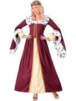 Fantasia de Rainha para Mulheres - Vestido Longo com Coroa Adulta