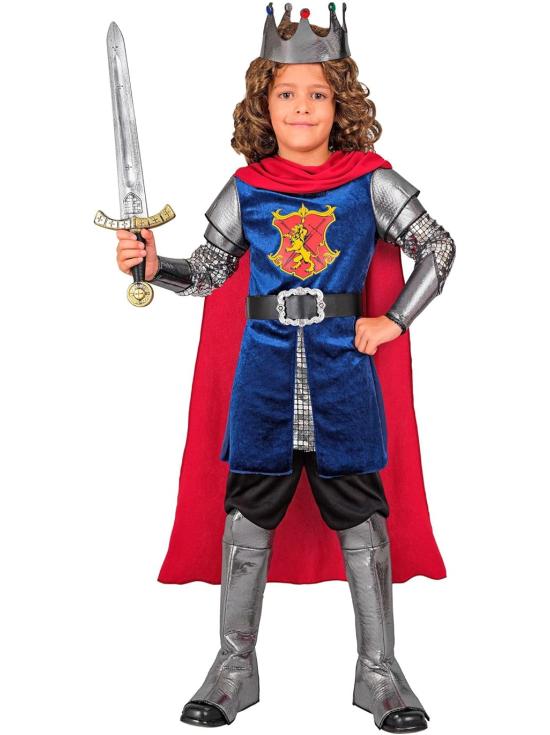 Fantasia de Rei Medieval para Meninos – Conjunto Completo de 8 Peças