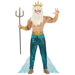 Fato de rei Poseidon tamanho adulto
