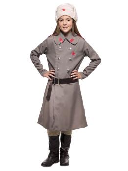 Fato militar soviético russo para menina