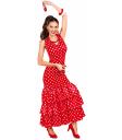 Traje Sevillana Vermelho para Mulheres – Vestido Flamenco para a Feira de Abril