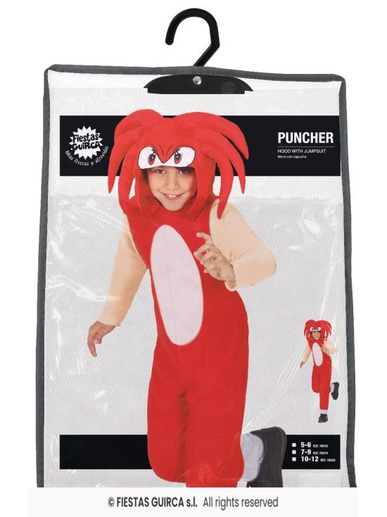 Fato de Sonic Kigurumi Knuckles para menino