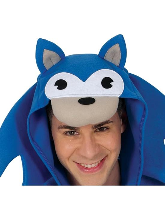 Fantasia do Sonic para Homem – Macacão Azul com Capuz Inspirado em Videojogos e Filmes