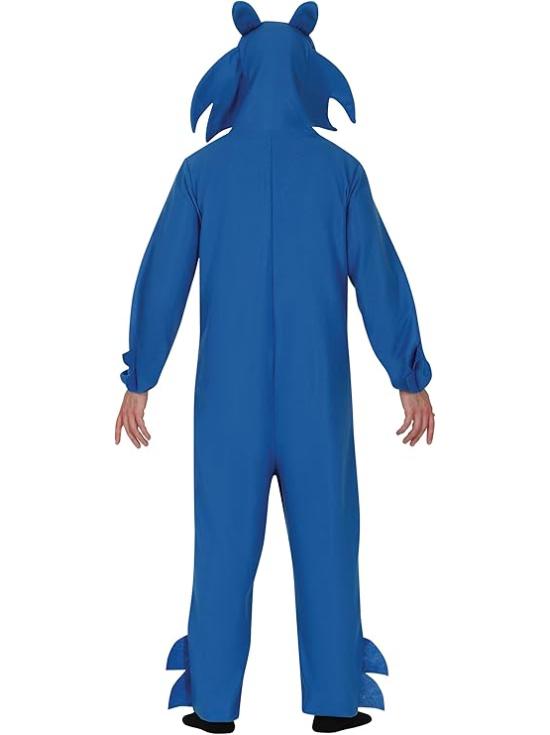 Fantasia do Sonic para Homem – Macacão Azul com Capuz Inspirado em Videojogos e Filmes