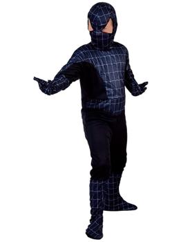 Fato de herói negro infantil Homem-Aranha
