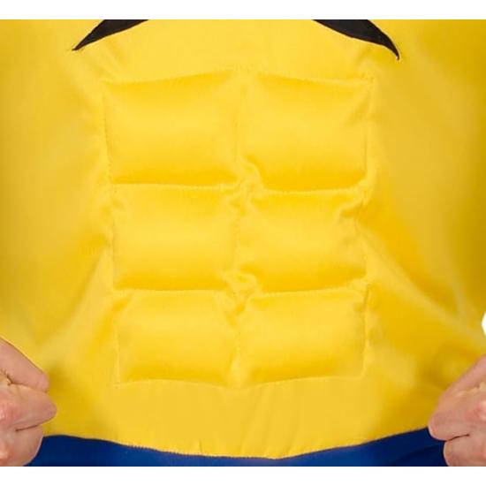 Fantasia de super-herói Wolverine musculoso dos X-Men para adultos, amarela, com capuz.